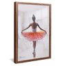 quadro decorativo pintura bailarina v1763 moldura de madeira com vidro