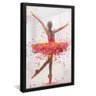 quadro decorativo bailarina e folhas v1758 moldura preta com vidro