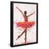 quadro decorativo bailarina e folhas v1758 moldura preta
