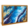 quadro decorativo pintura abstrata ondas v1714 moldura dourada
