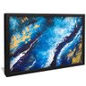 quadro decorativo pintura abstrata ondas v1714 moldura preta
