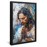 quadro jesus orando mosaico preto