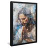quadro jesus orando mosaico preto reflexo