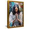 quadro jesus orando retrato dourado