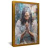 quadro jesus orando retrato dourado reflexo