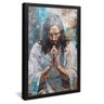 quadro jesus orando retrato preto reflexo