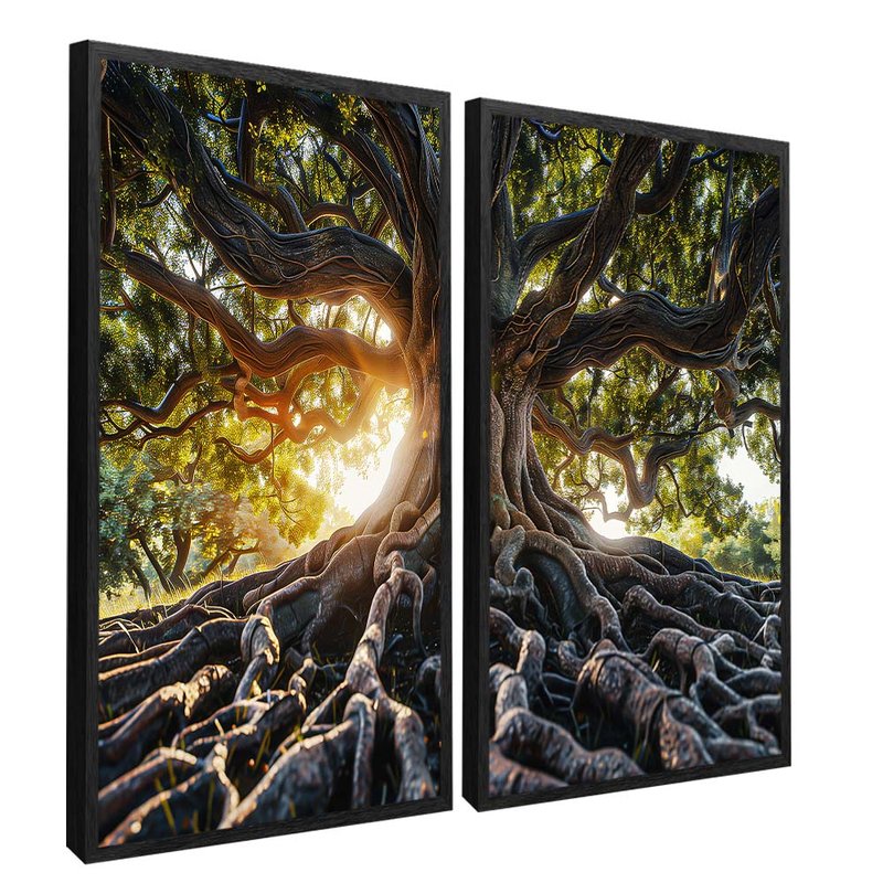 quadro duo floresta punjante preto