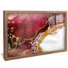 quadro decorativo pintura mistura de tons v1715 moldura de madeira com vidro