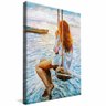 quadro decorativo pintura mulher no balanco v1713 borda infinita