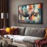 quadro decorativo pintura rinoceronte v1703 01