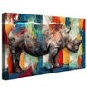 quadro decorativo pintura rinoceronte v1703 borda infinita