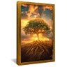 quadro arvore energizada dourado