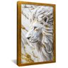 quadro leao branco dourado marmore dourado
