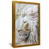 quadro leao marmore branco dourado reflexo