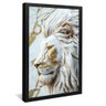 quadro leao marmore branco preto