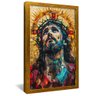 quadro retrato mosaico jesus cristo dourado