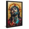 quadro retrato mosaico jesus cristo preto