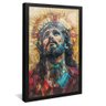 quadro retrato mosaico jesus cristo preto reflexo