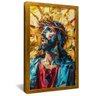 quadro cristo em mosaico dourado