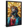 quadro cristo em mosaico preto