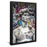 quadro retrato davi street art preto