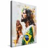 quadro jesus rezando brandeira brasil borda infinita