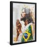 quadro jesus rezando brandeira brasil preto reflexo