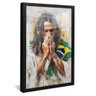 quadro jesus oracao usando bandeira brasil preto reflexo