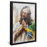 quadro jesus rezando pelo brasil preto reflexo