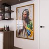 2 quadro jesus rezando pelo brasil dourado