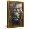 quadro leao imperador dourado reflexo