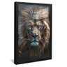 quadro leao imperador preto reflexo