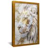 quadro leao marmore branco dourado reflexo