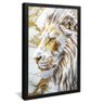 quadro leao marmore branco preto
