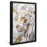 quadro leao marmore branco preto reflexo