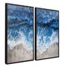 quadro duo ondas na praia preto reflexo