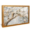 quadro pintura arvore floral branco dourado reflexo
