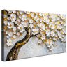 quadro floral branco borda infinita