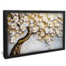 quadro floral branco preto