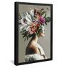 quadro mulher e floral preto