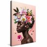 quadro mulher negra floral borda infinita