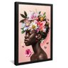 quadro mulher negra floral preto