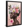 quadro mulher negra floral preto reflexo