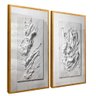 quadro duo placa pedras dourado reflexo
