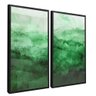 quadro duo abstrato esmeralda preto reflexo