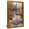 quadro sonho de menino dourado reflexo