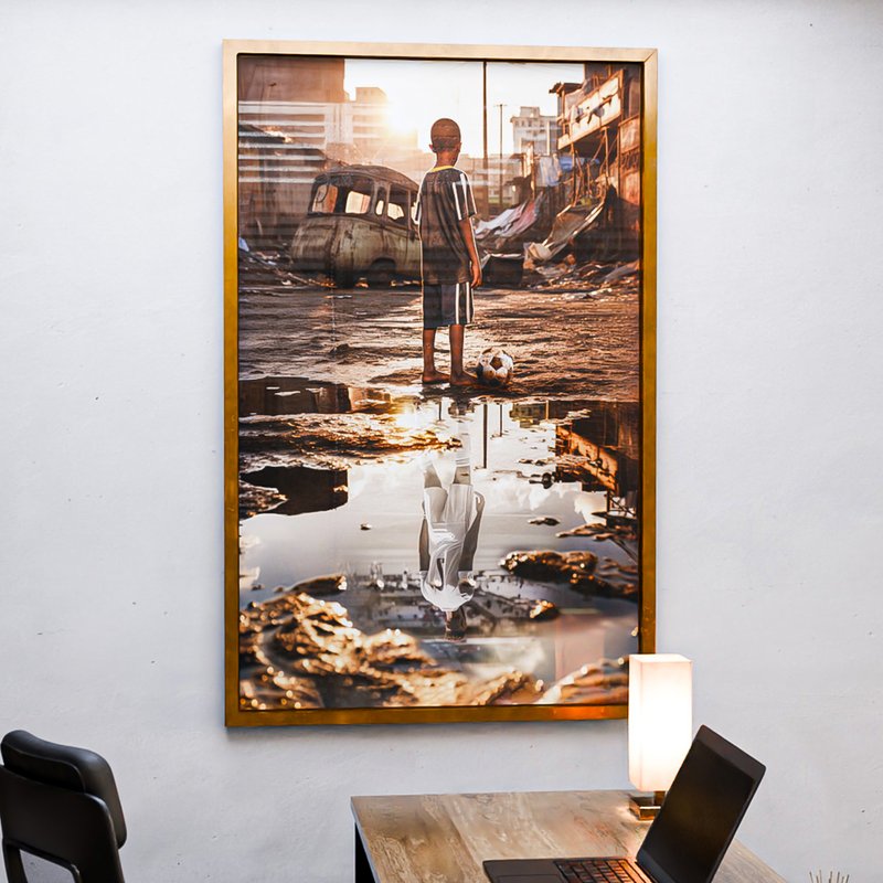 1 quadro sonho de menino dourado