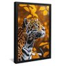 quadro retrato onca pintada preto