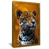 quadro onca pintada dourado
