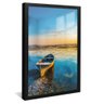 quadro canoa na costa preto reflexo